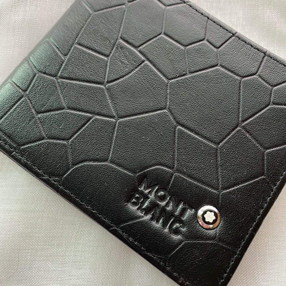 Mont Blanc Black Leather Croc Wallet